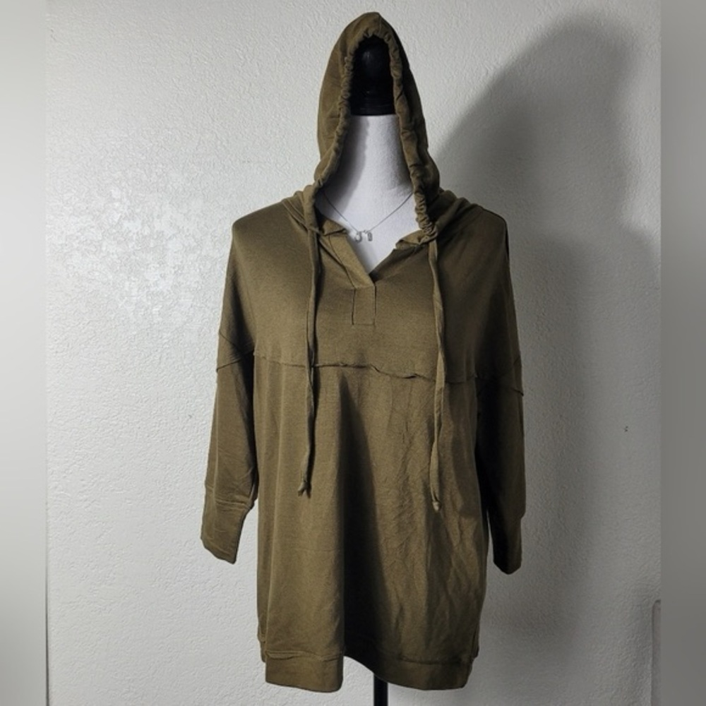 Cato Olive Hooded Pullover Sweatshirt